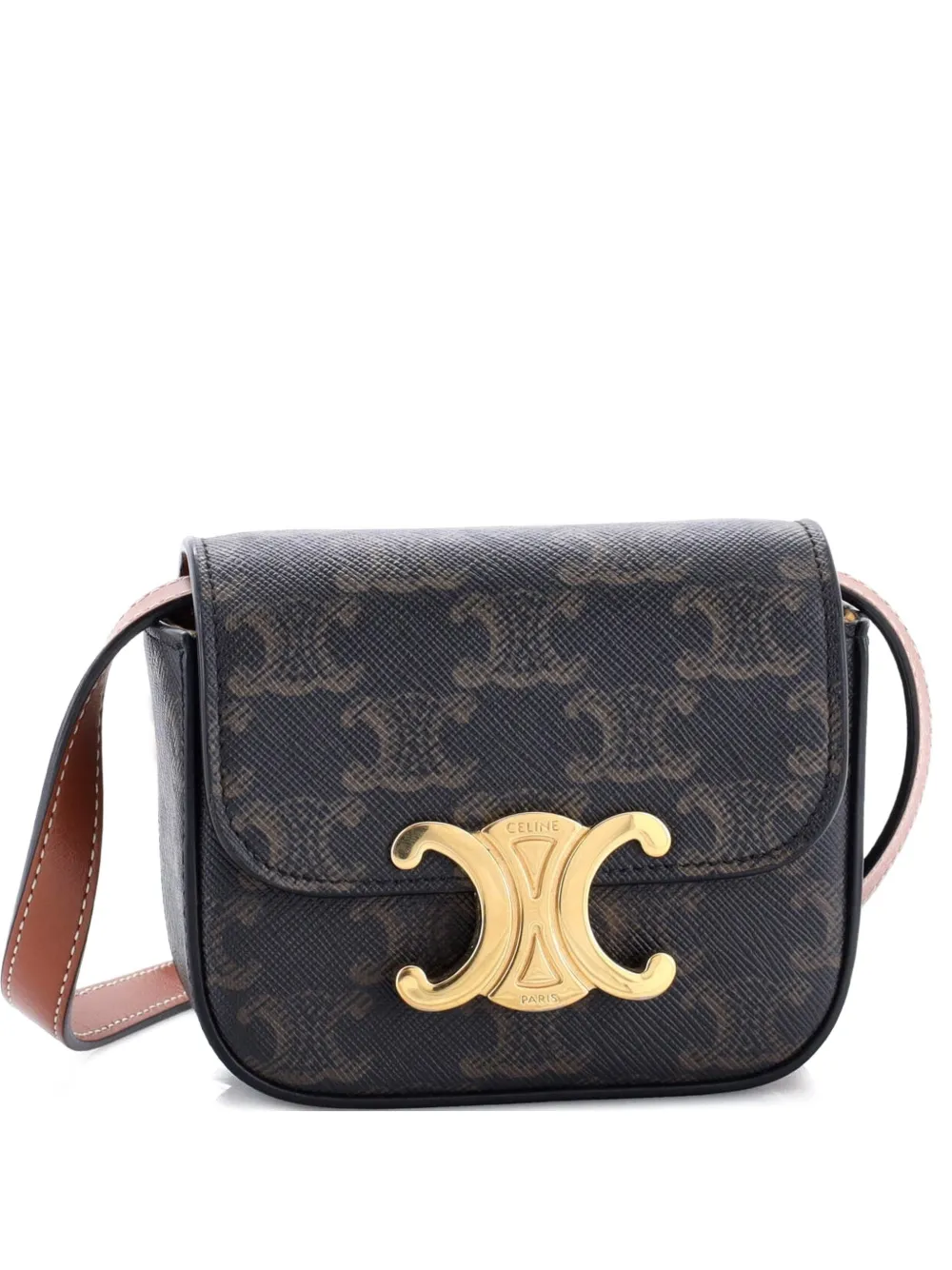 Celine Pre-Owned Triomphe Triomphe Coated Canvas Mini shoulder bag | Black | Image 1