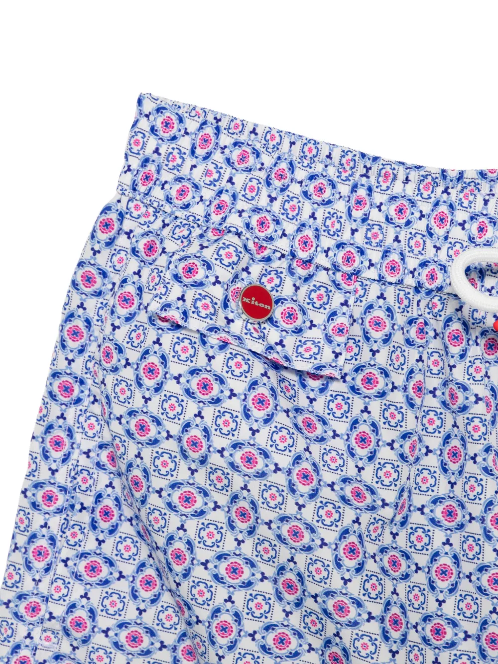  Kiton Patterned Swim Shorts - White 
