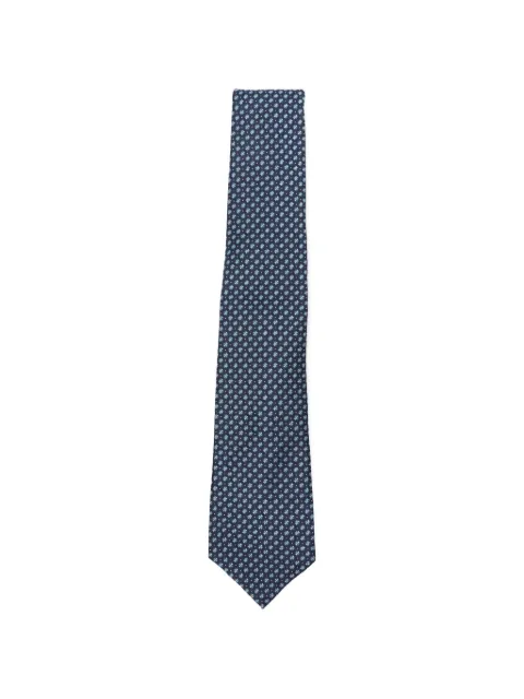 Kiton geometric-pattern silk tie