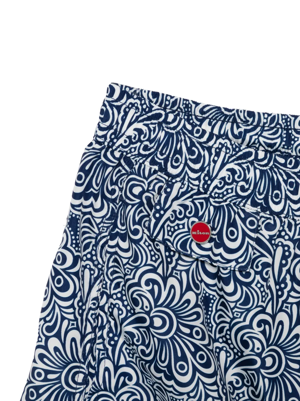  Kiton Patterned Swim Shorts - Blue 