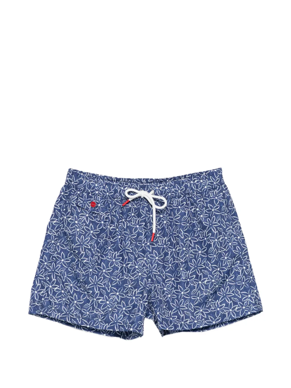 Kiton floral-print swim shorts - Blau
