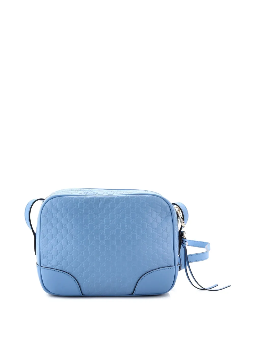 Pre-owned Gucci Bree Disco Microssima Leather Mini Crossbody Bag In Blue