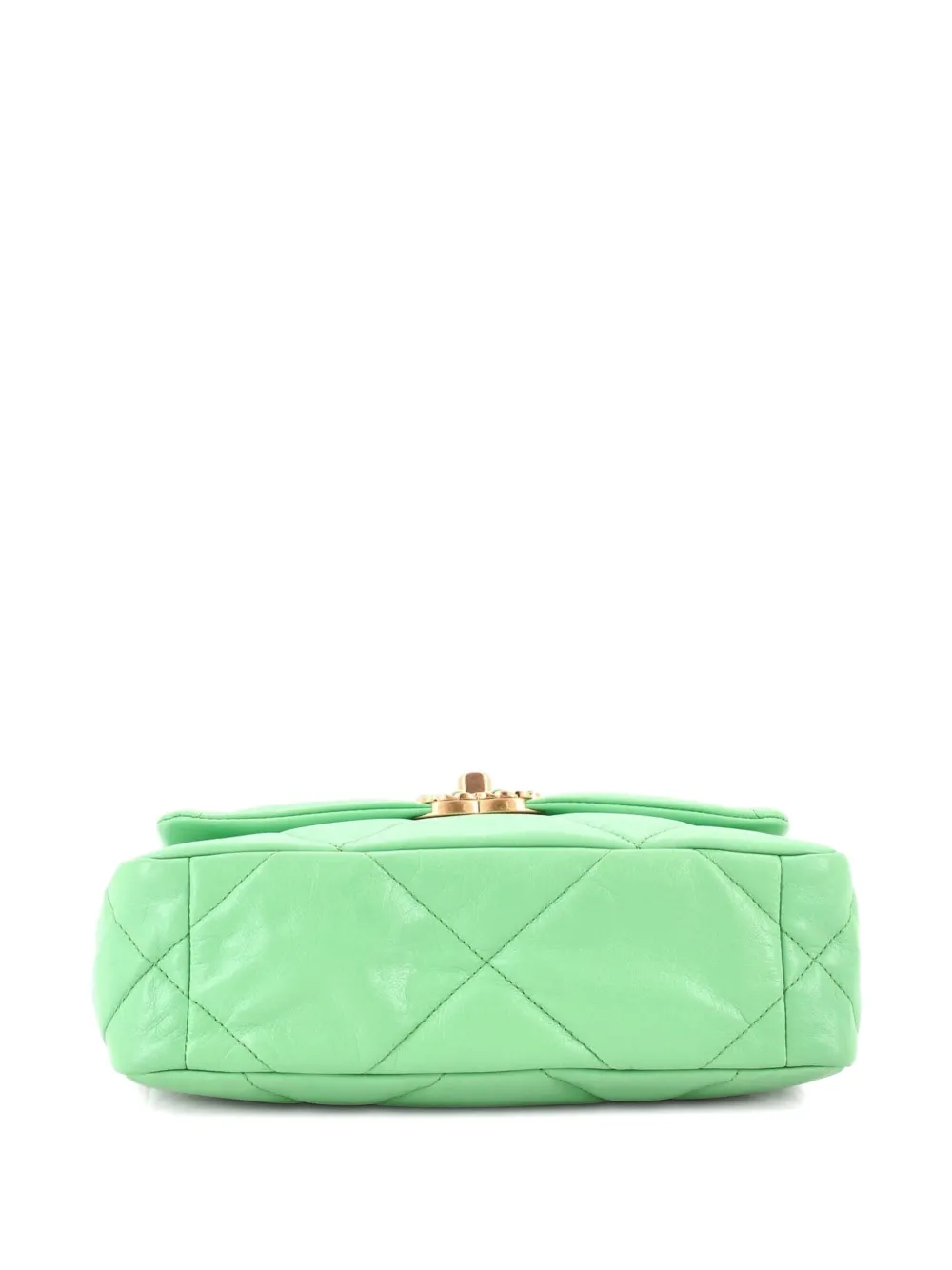 CHANEL Pre-owned 19 Flap Bag Quilted Leather Medium Crossbody Bag In Green