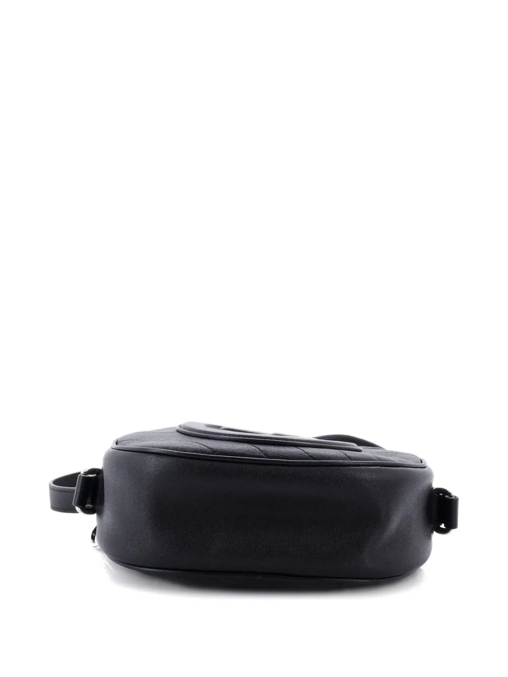 Pre-owned Gucci Blondie Nm Round Camera Bag Diagonal Quilted Leather Crossbody Bag In Black