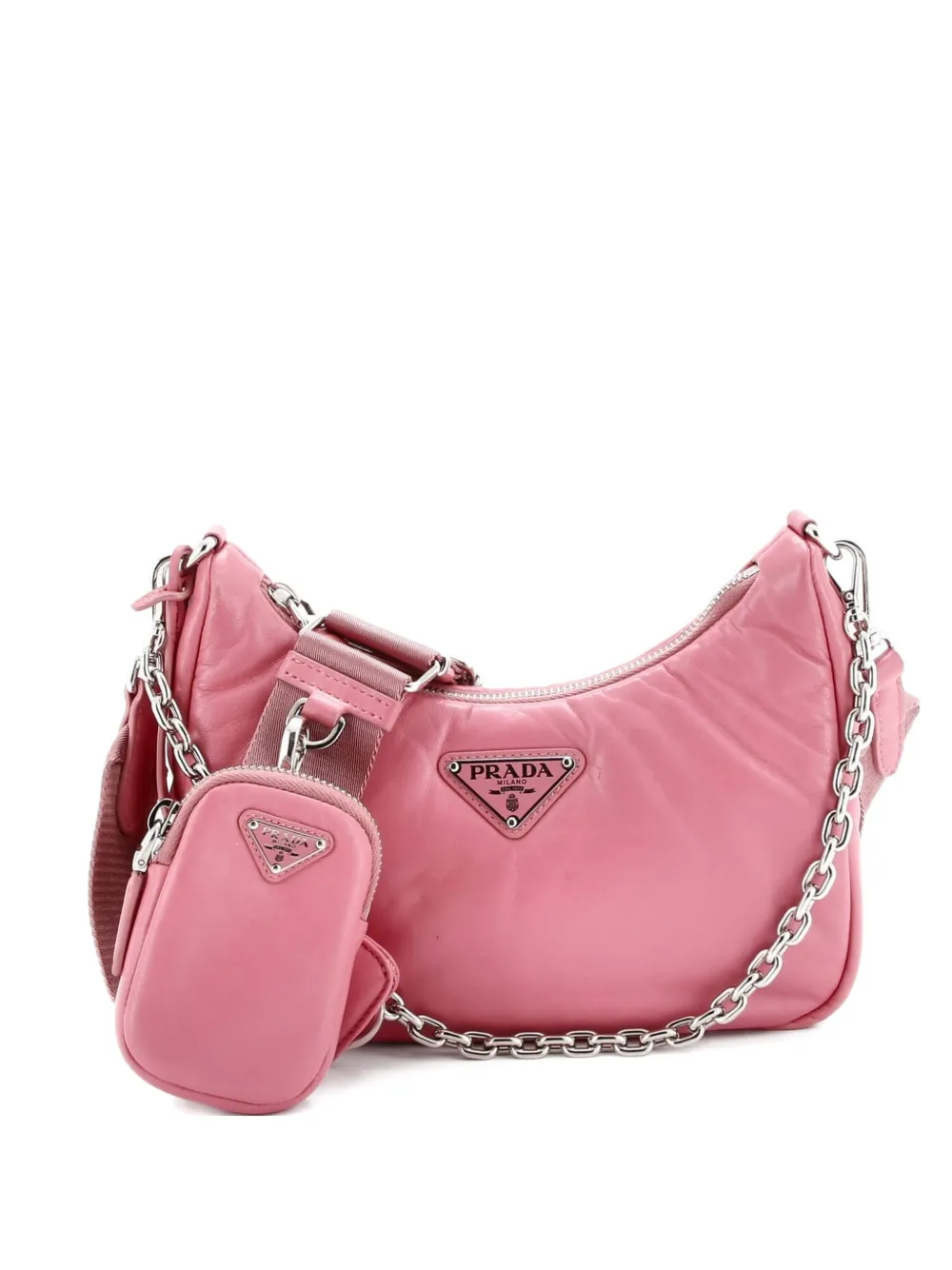 Click to view more detailed imagery on our partner's website Pre-owned Prada Re-edition 2005 Nappa Leather Small Shoulder Bag In Pink