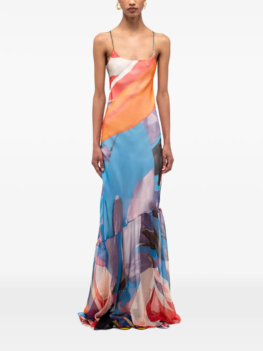 Donde Esteban Palenque maxi-jurk met bloemenprint - Blauw