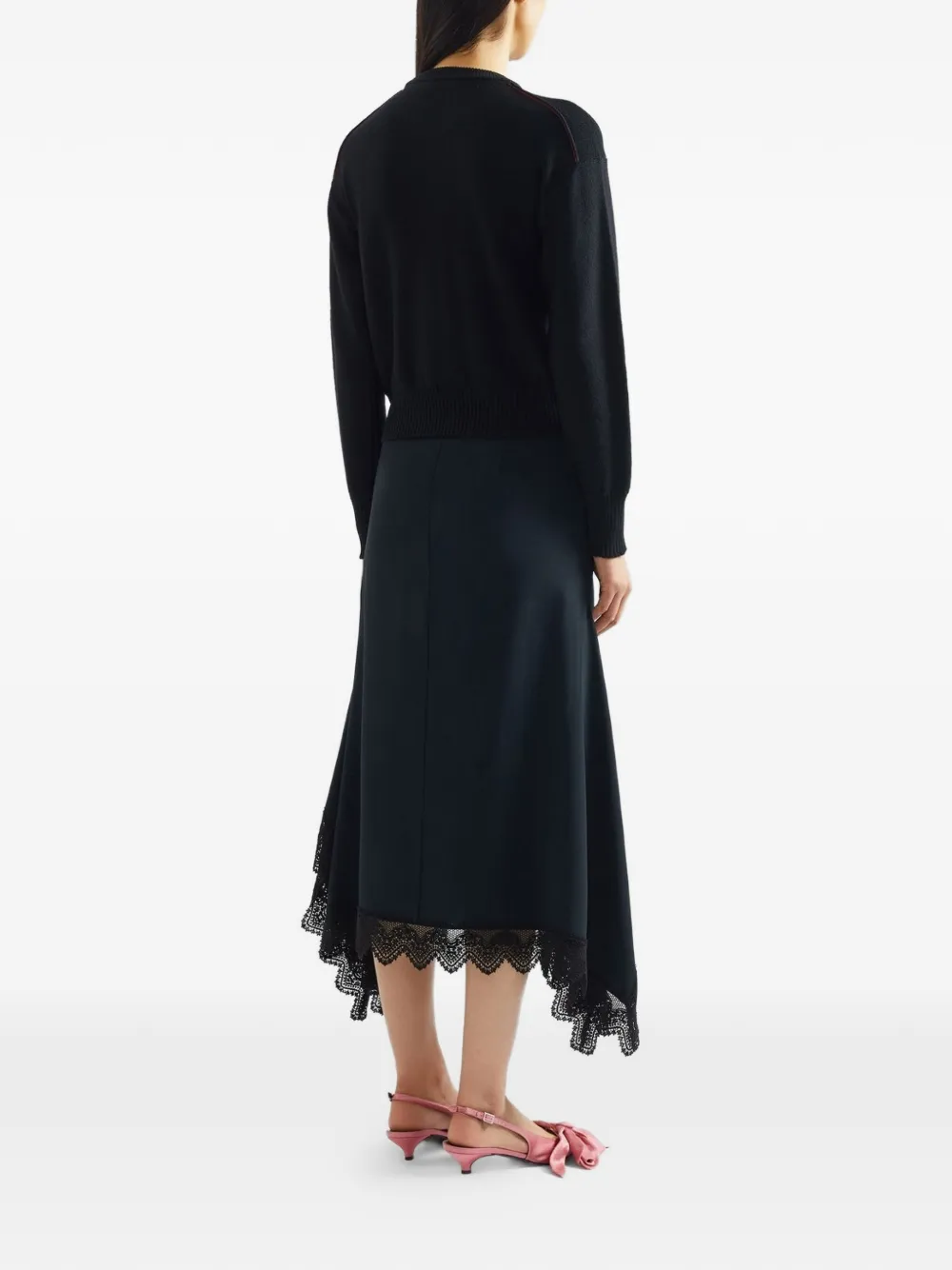 ERDEM Trui met ronde hals en bloemen-intarsia Zwart