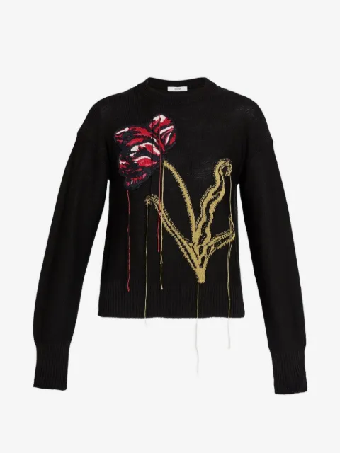 ERDEM floral-intarsia crew-neck sweater