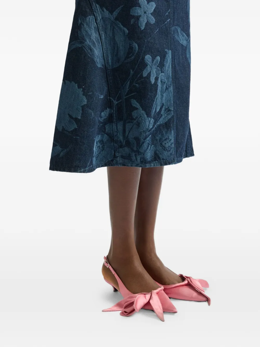 ERDEM Midi-rok met print Blauw