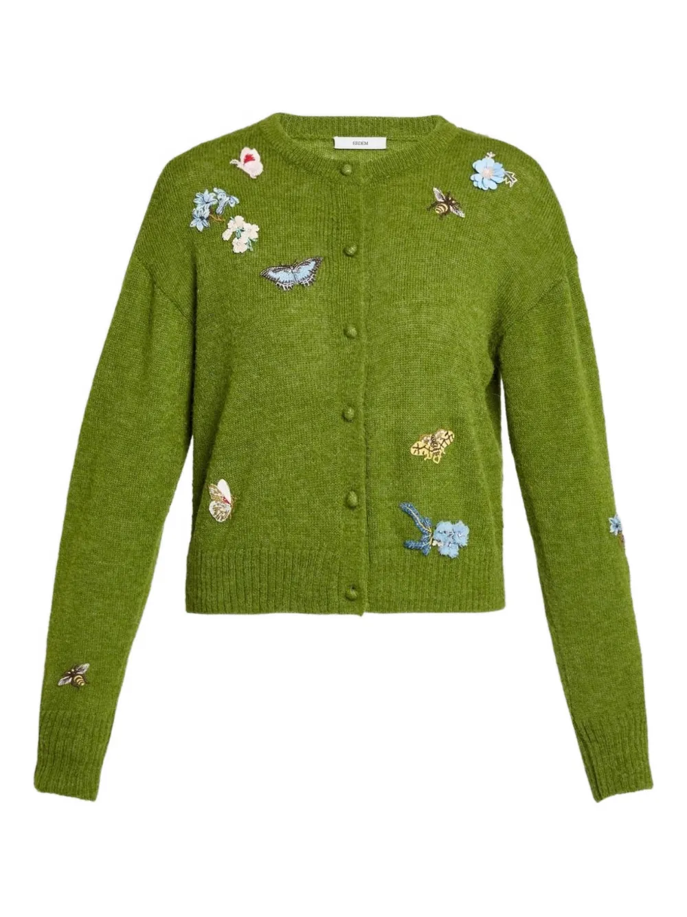 ERDEM Cardigan girocollo con maniche lunghe - Verde