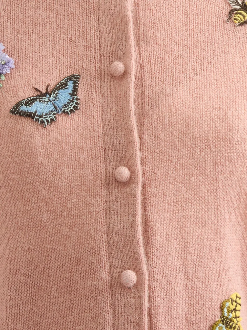 ERDEM Verfraaid vest met ronde hals Roze