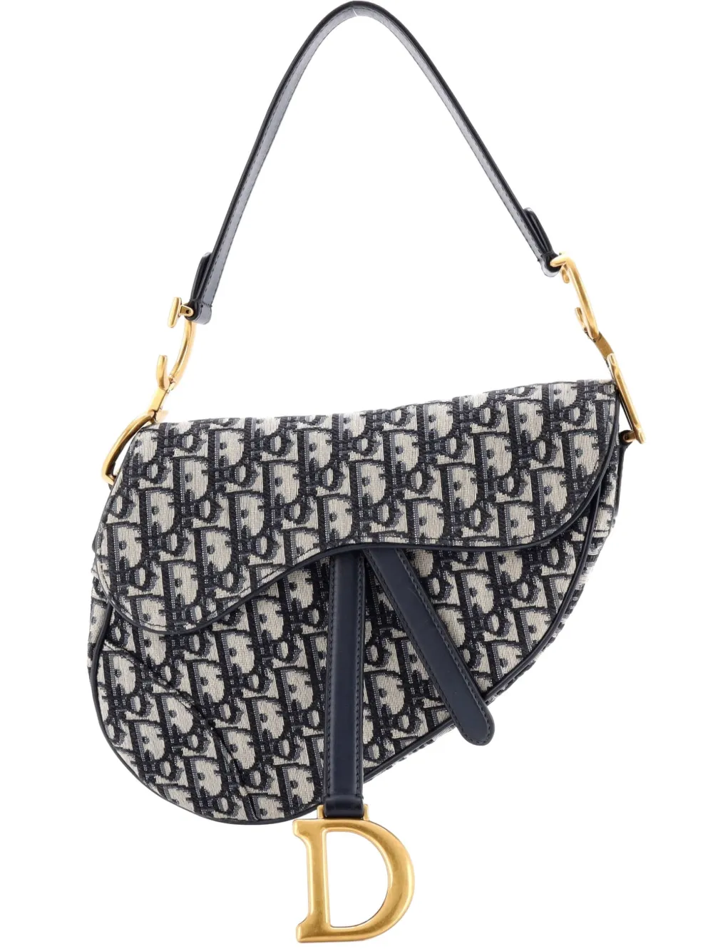 Christian Dior Pre-Owned Saddle Handbag Oblique Canvas Medium shoulder bag - Blu