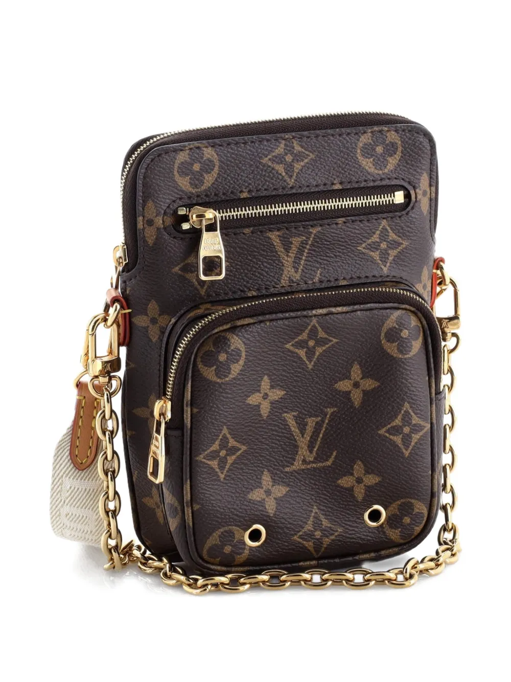 Pre-owned Louis Vuitton Utility Phone Sleeve Bag Monogram Canvas Crossbody Bag In Brown