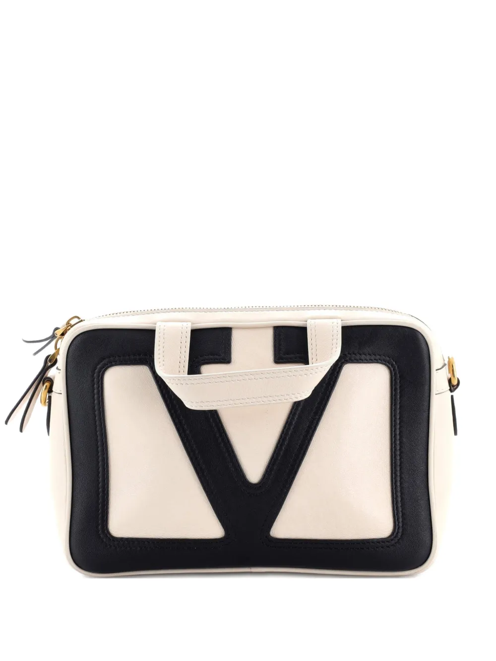 Valentino Garavani Pre-Owned Viva Superstar Convertible Zip Leather Small tote bag - Bianco