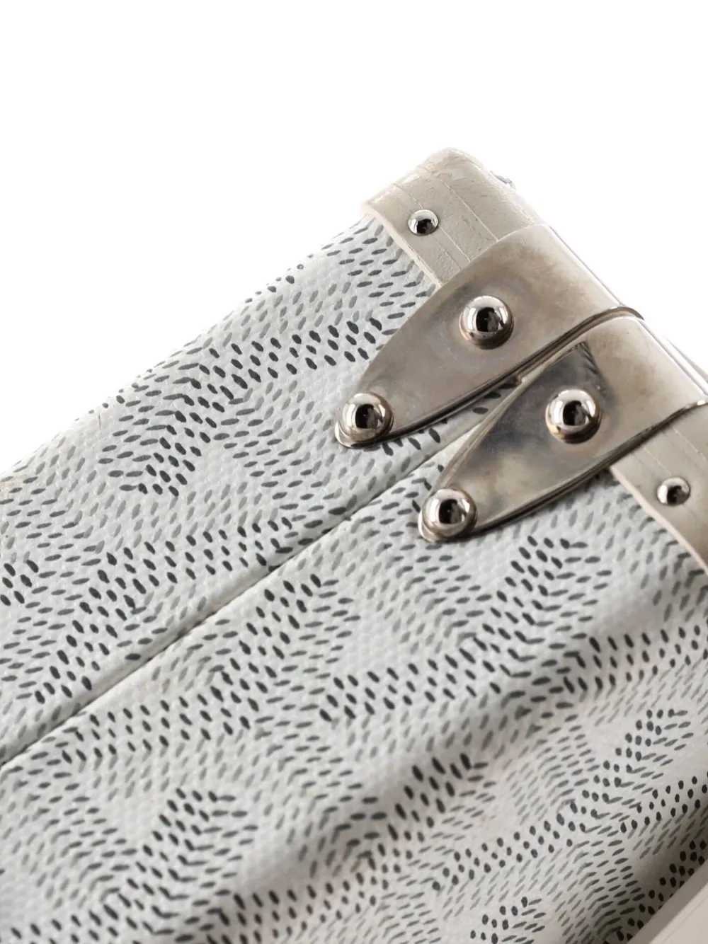 Pre-owned Goyard Minaudiere Bag Coated Canvas Clutch Bag In White