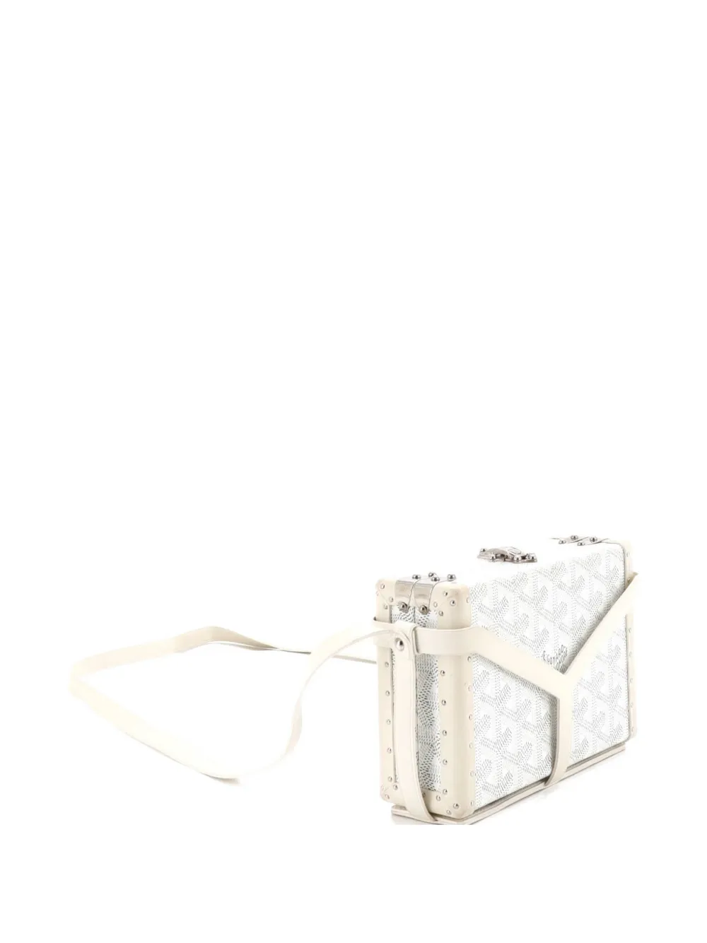 Pre-owned Goyard Minaudiere Bag Coated Canvas Clutch Bag In White