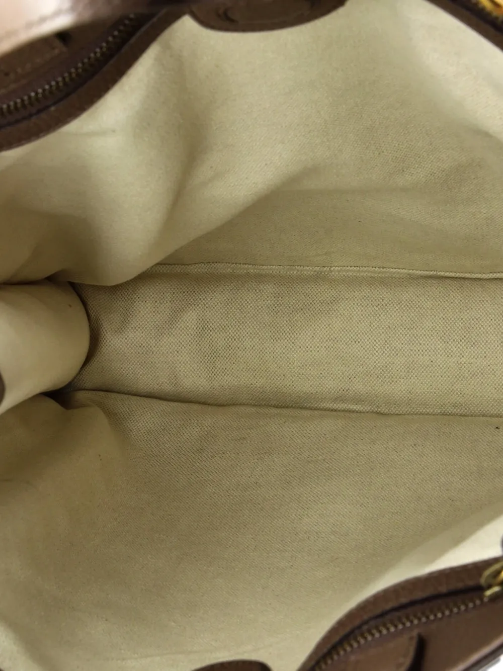 GUCCI Pre-owned Courrier Convertible Soft Open Gg Coated Canvas With Applique North South Tote Bag In Brown