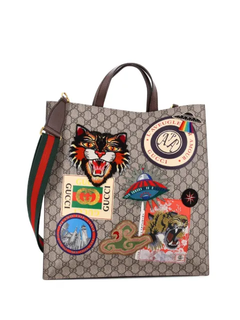 Gucci Pre-Owned Courrier Convertible Soft Open GG Coated Canvas with Applique North South tote bag
