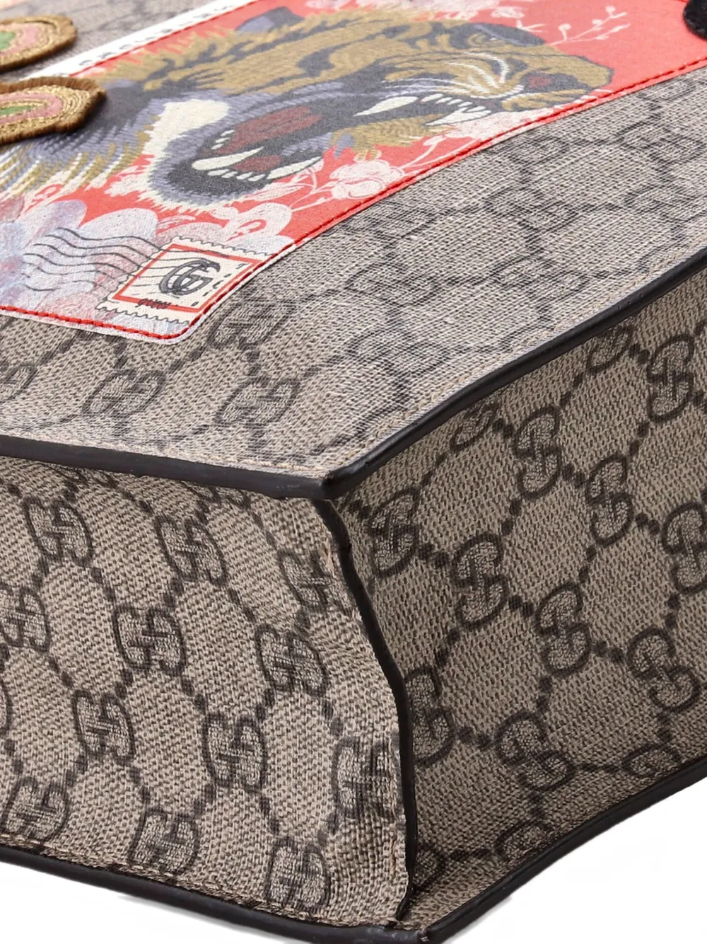 GUCCI Pre-owned Courrier Convertible Soft Open Gg Coated Canvas With Applique North South Tote Bag In Brown