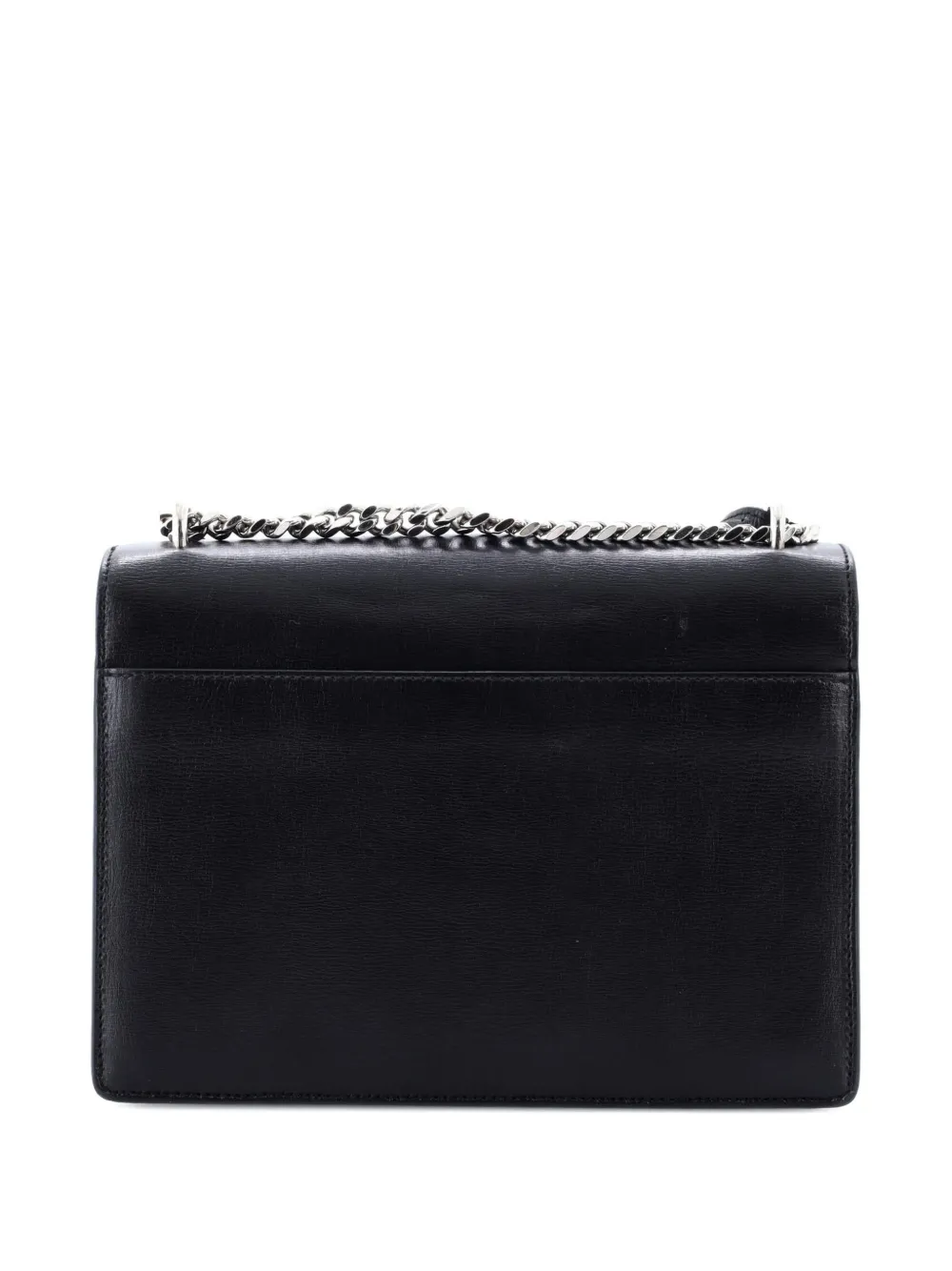 Pre-owned Saint Laurent Sunset Leather Large Crossbody Bag In Black