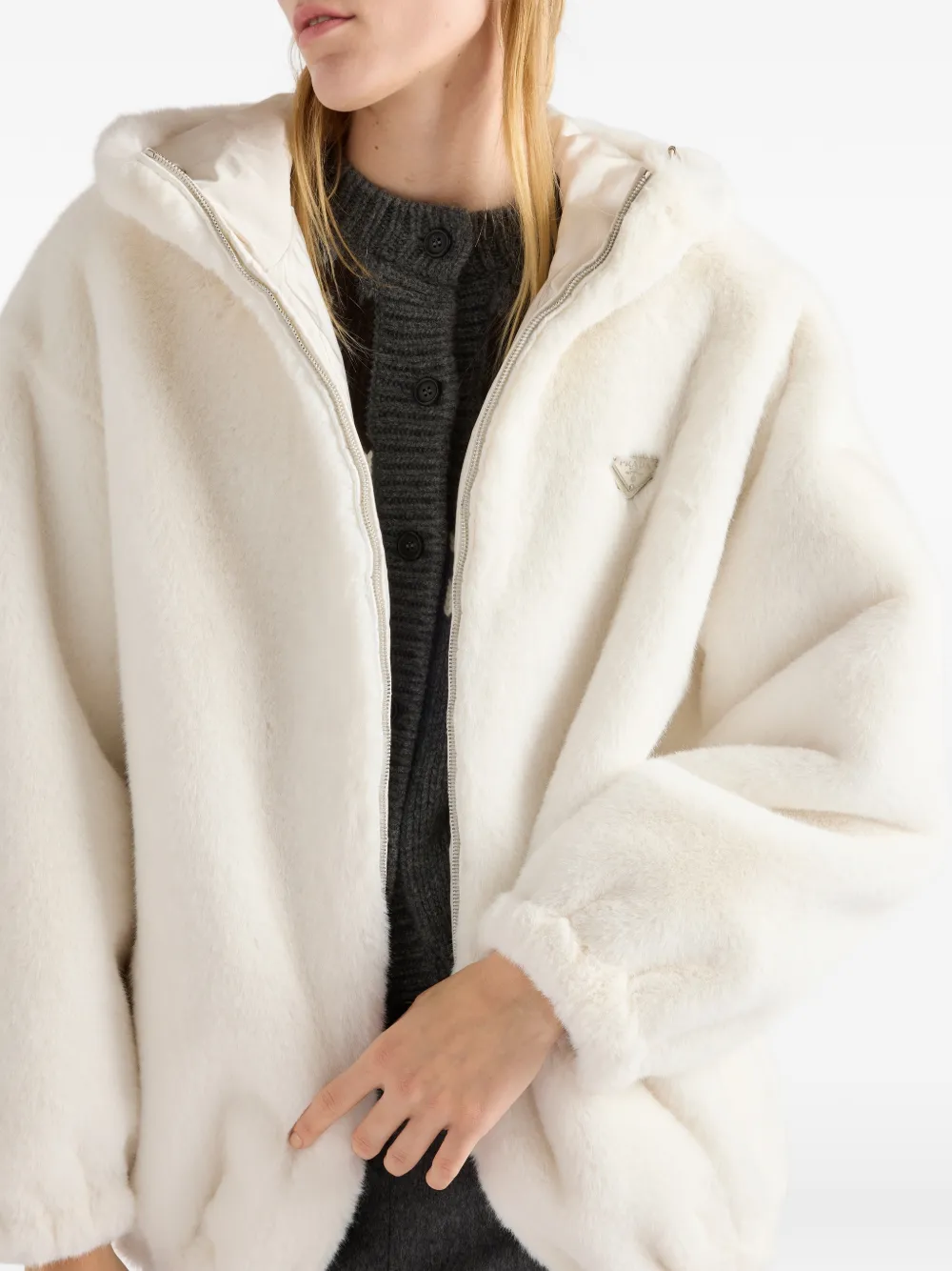 Prada Omkeerbaar jack met capuchon Beige