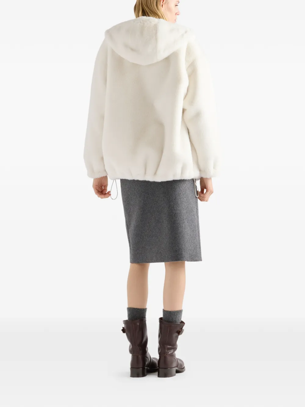Prada Omkeerbaar jack met capuchon Beige
