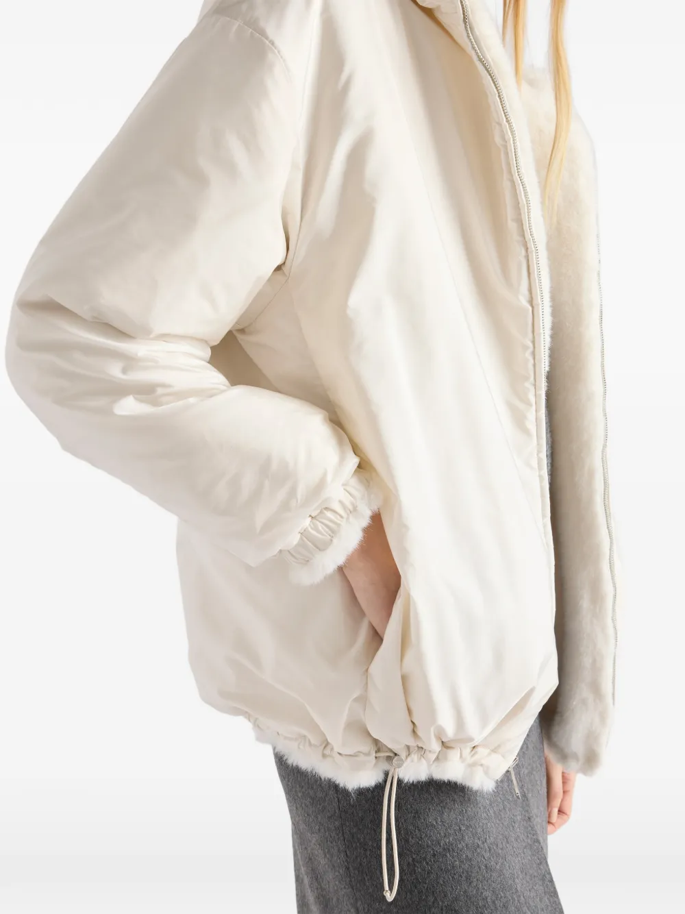 Prada Omkeerbaar jack met capuchon Beige