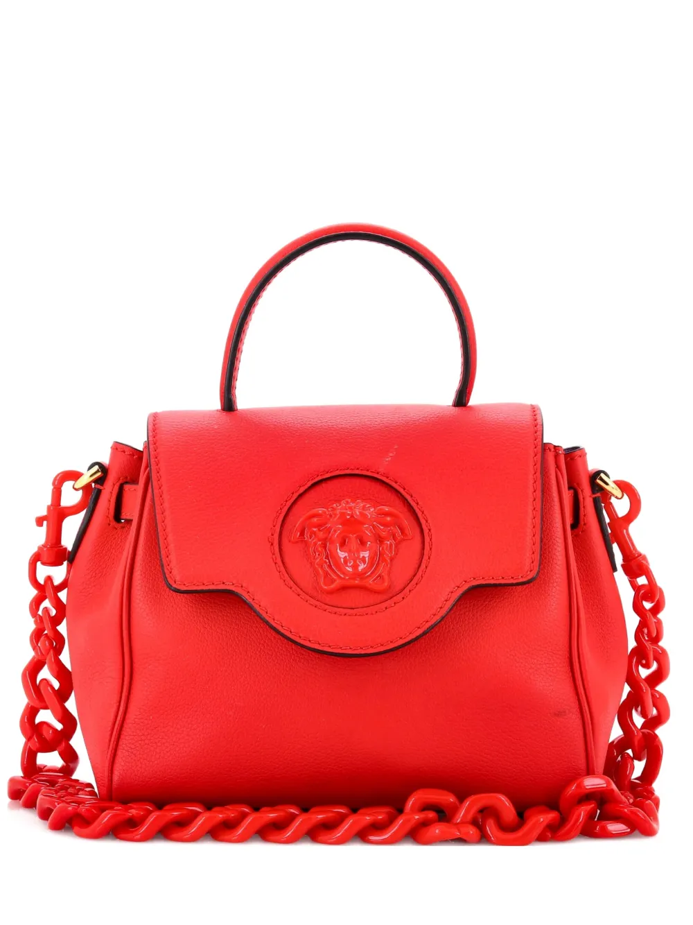 Versace Pre-Owned La Medusa Top Handle Bag Leather Small satchel - Rosso