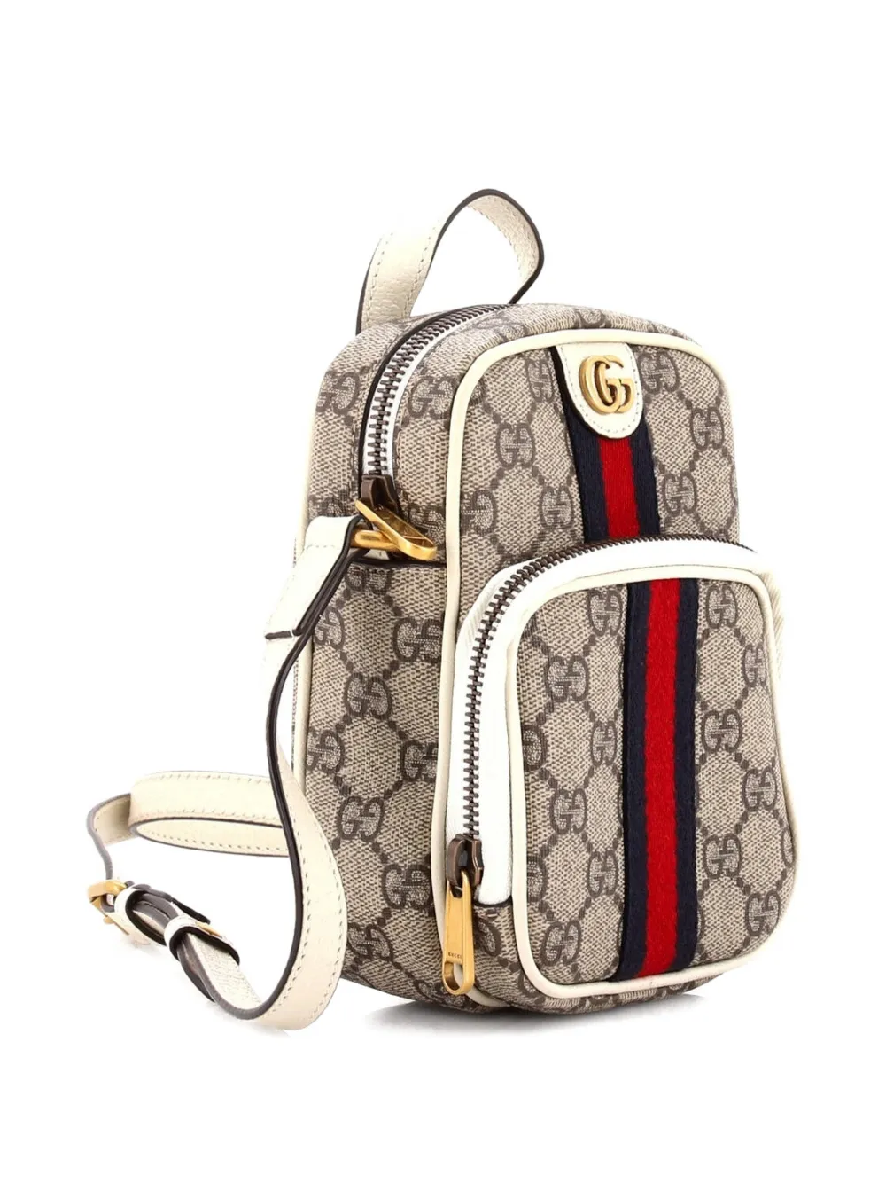 Pre-owned Gucci Ophidia Top Handle Gg Coated Canvas Mini Crossbody Bag In Brown