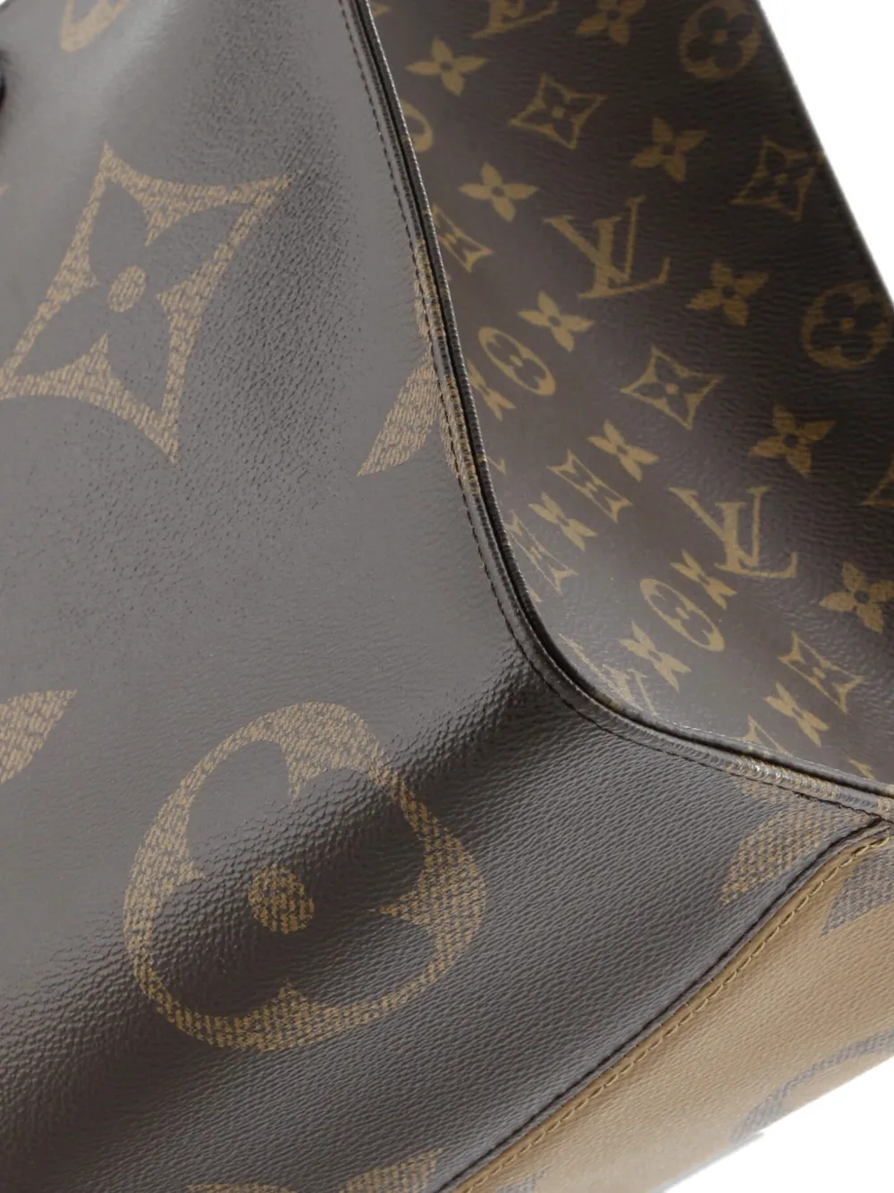 Pre-owned Louis Vuitton Onthego Reverse Monogram Giant Gm Tote Bag In Brown
