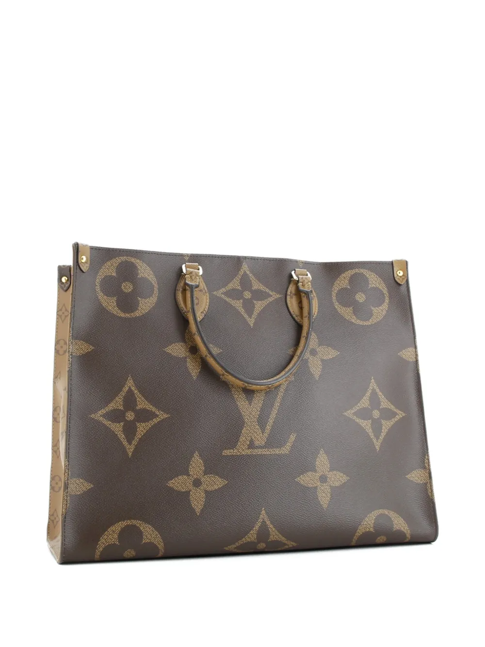Pre-owned Louis Vuitton Onthego Reverse Monogram Giant Gm Tote Bag In Brown
