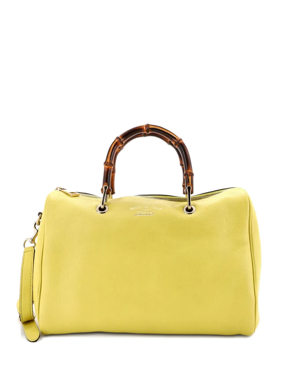Gucci Pre-Owned Bamboo Shopper Boston Bag Leather Medium satchel - Giallo