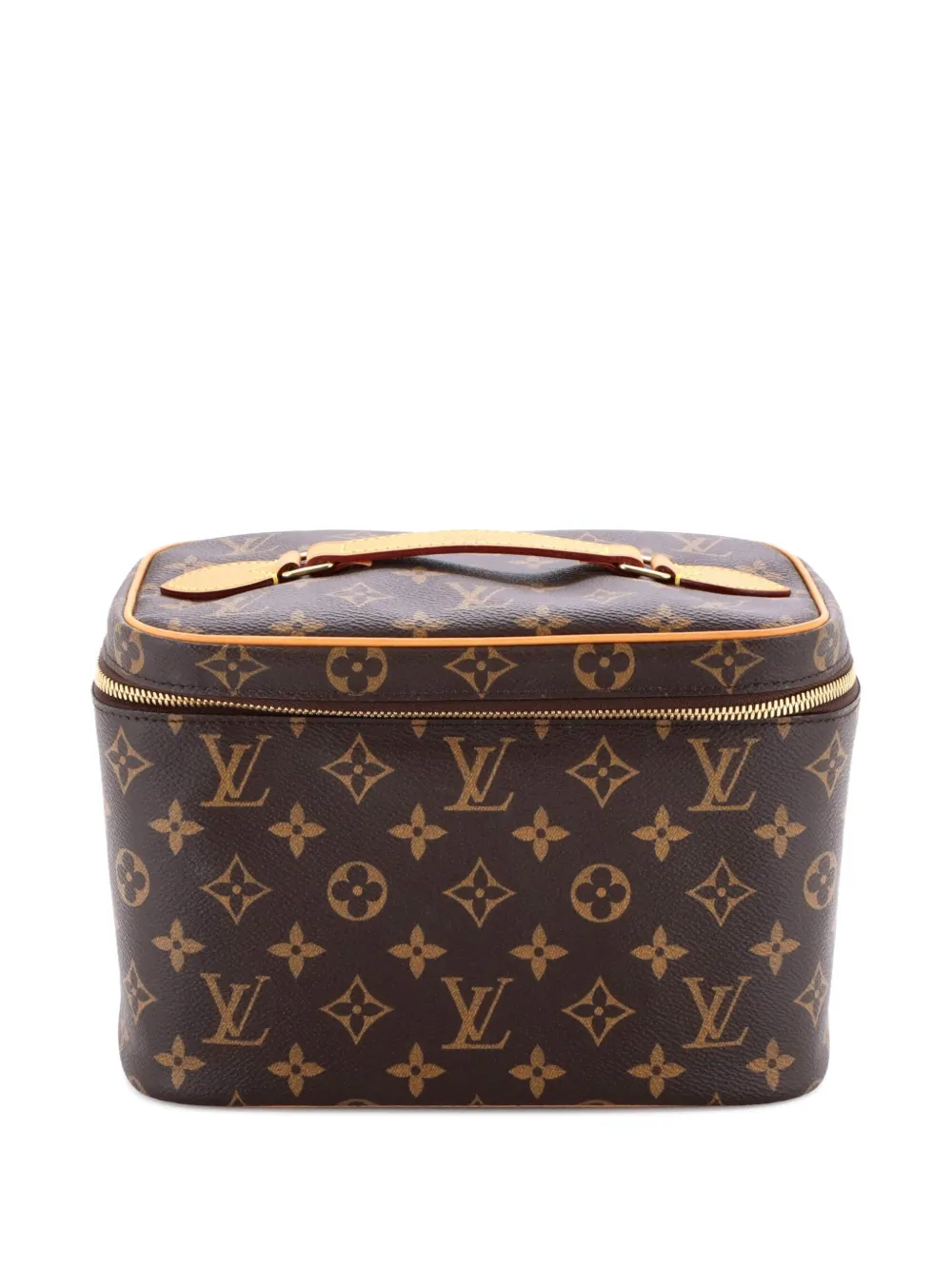 Pre-owned Louis Vuitton Nice Vanity Case Monogram Canvas Bb Pouch In Brown