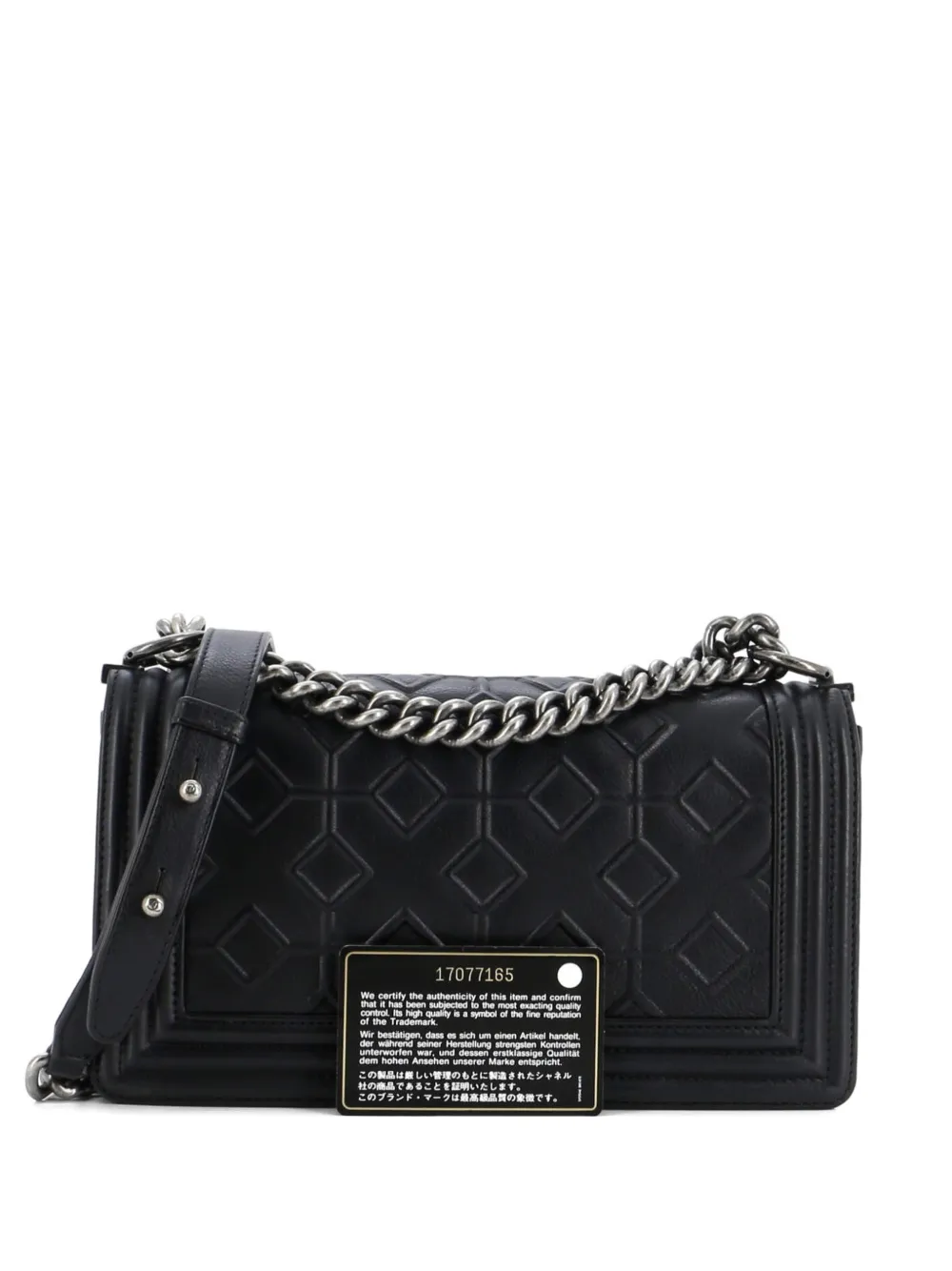 CHANEL Pre-Owned Arabesque Boy Flap Bag Embossed Calfskin Old Medium shoulder bag - Nero