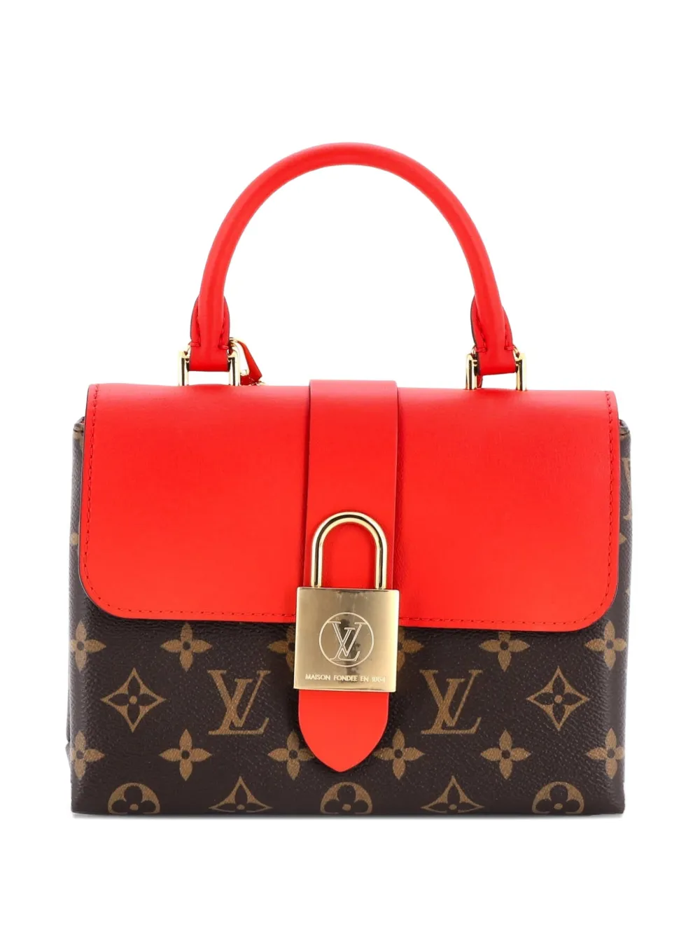 Louis Vuitton Pre-Owned Locky Handbag Monogram Canvas with Leather BB satchel - Marrone