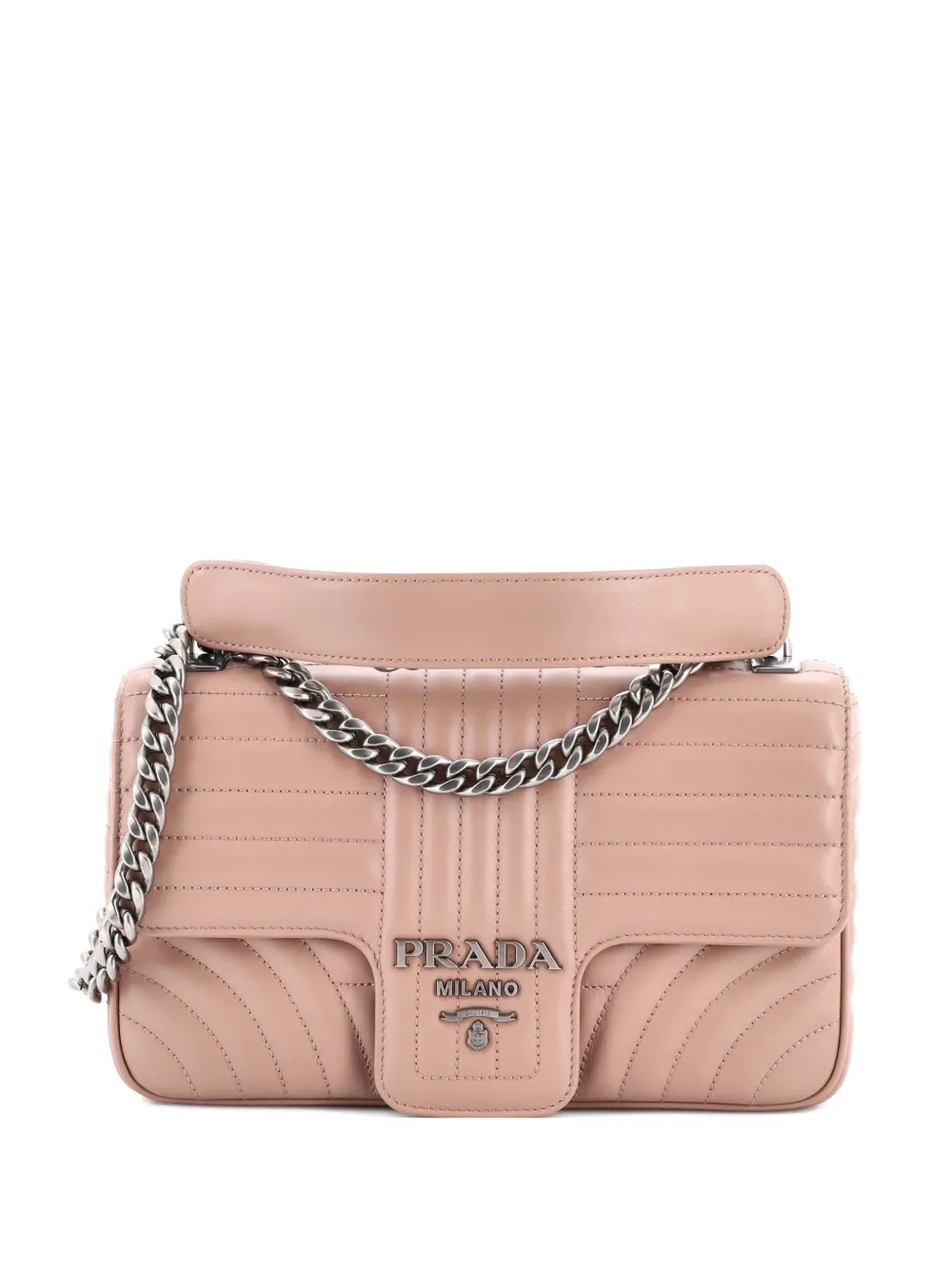 Prada Pre-Owned Chain Flap Shoulder Bag Diagramme Quilted Leather Medium crossbody bag - Toni neutri