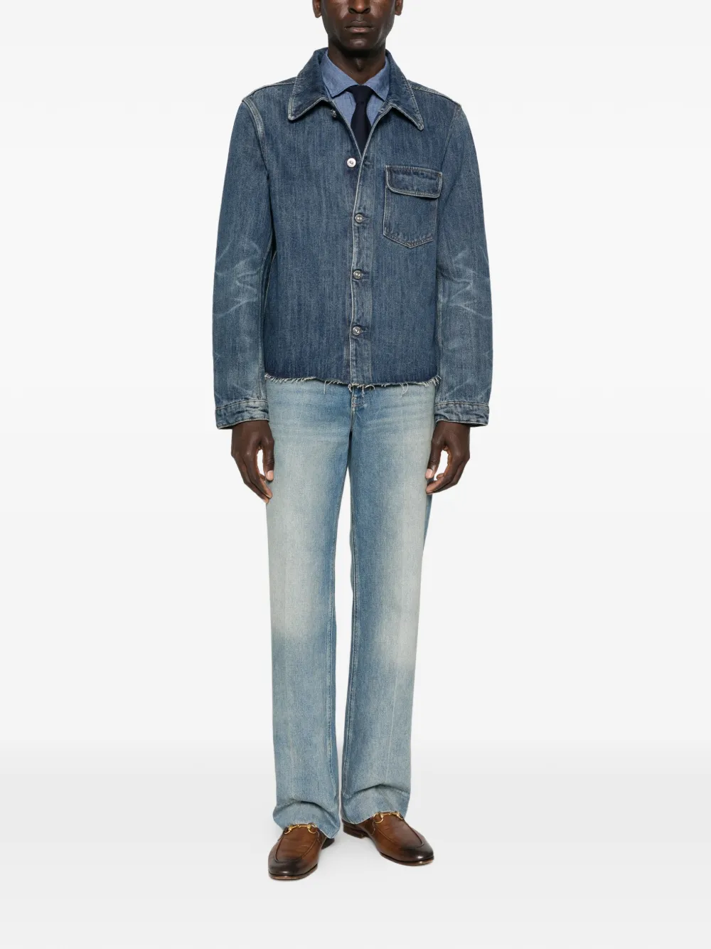 HARTFORD pocket linen shirt - Blauw