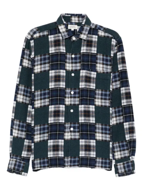 HARTFORD patchwork checked shirt