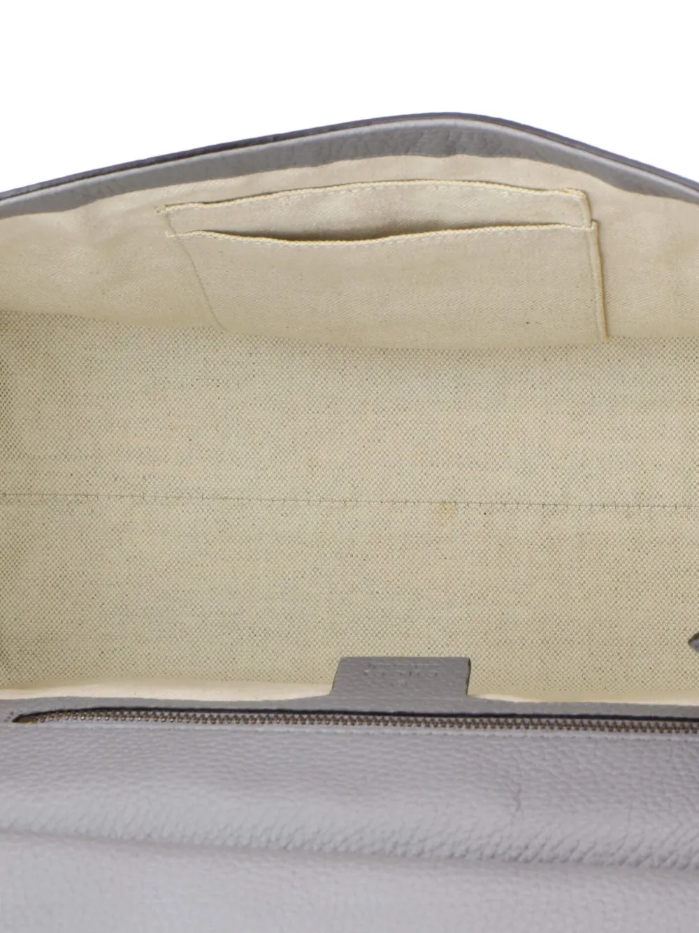 GUCCI Pre-owned Gg Marmont Top Handle Bag Leather Small Satchel In Gray