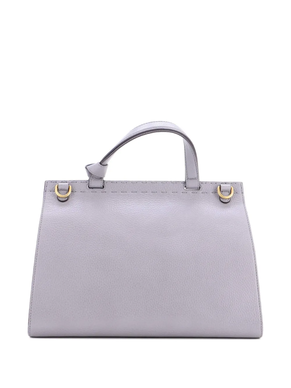 GUCCI Pre-owned Gg Marmont Top Handle Bag Leather Small Satchel In Gray