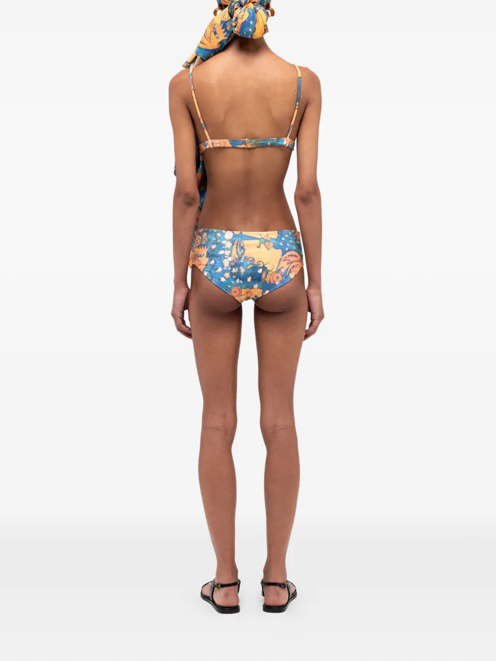 Donde Esteban El Beso bikinislip met bloemenprint Blauw