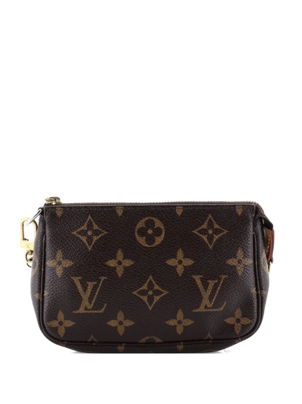 Pre-owned Louis Vuitton Pochette Accessoires Monogram Canvas Mini Clutch Bag In Brown