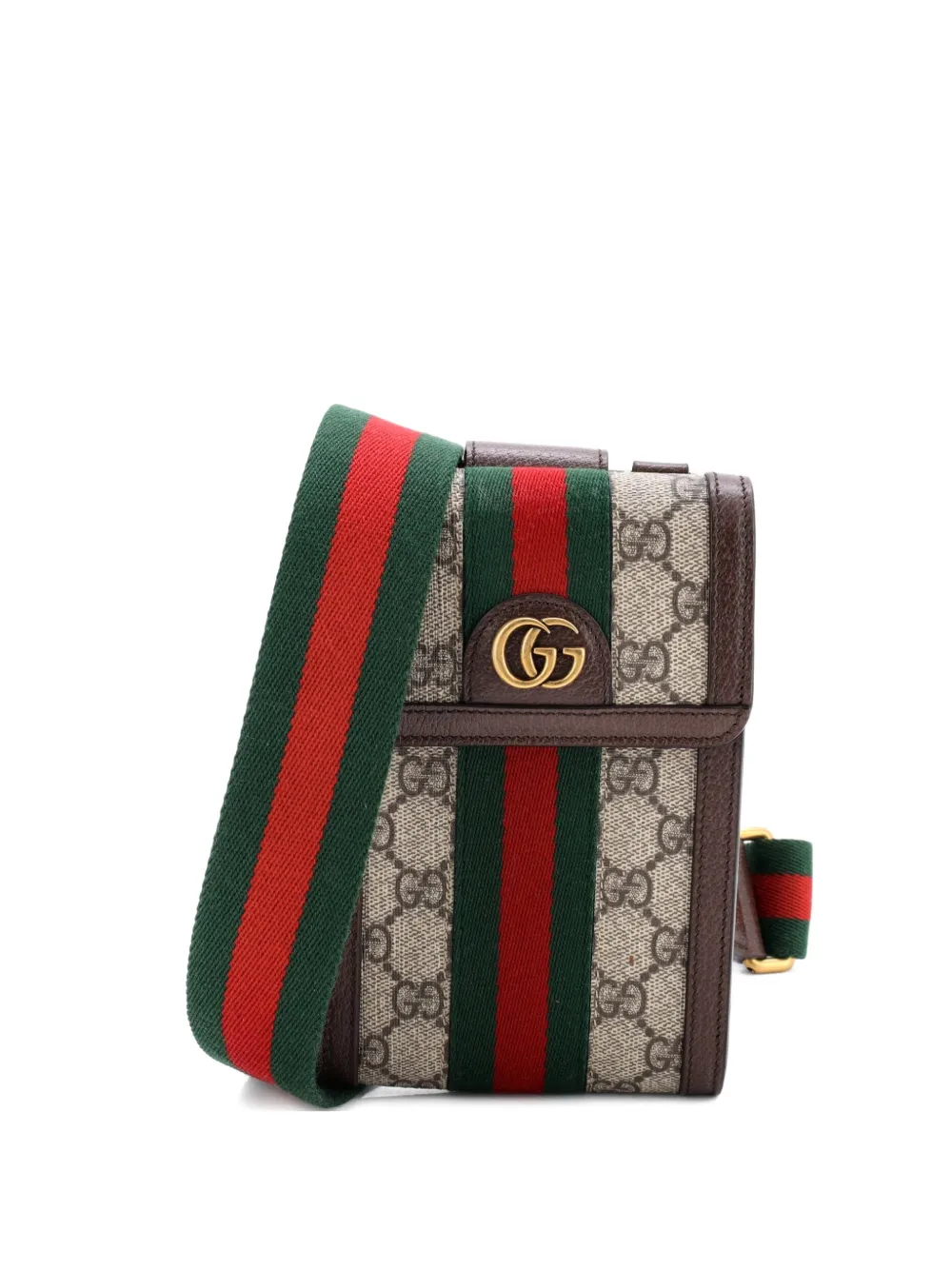 Gucci Pre-Owned Ophidia Detachable Wallet Vertical GG Coated Canvas Mini crossbody bag - Marrone