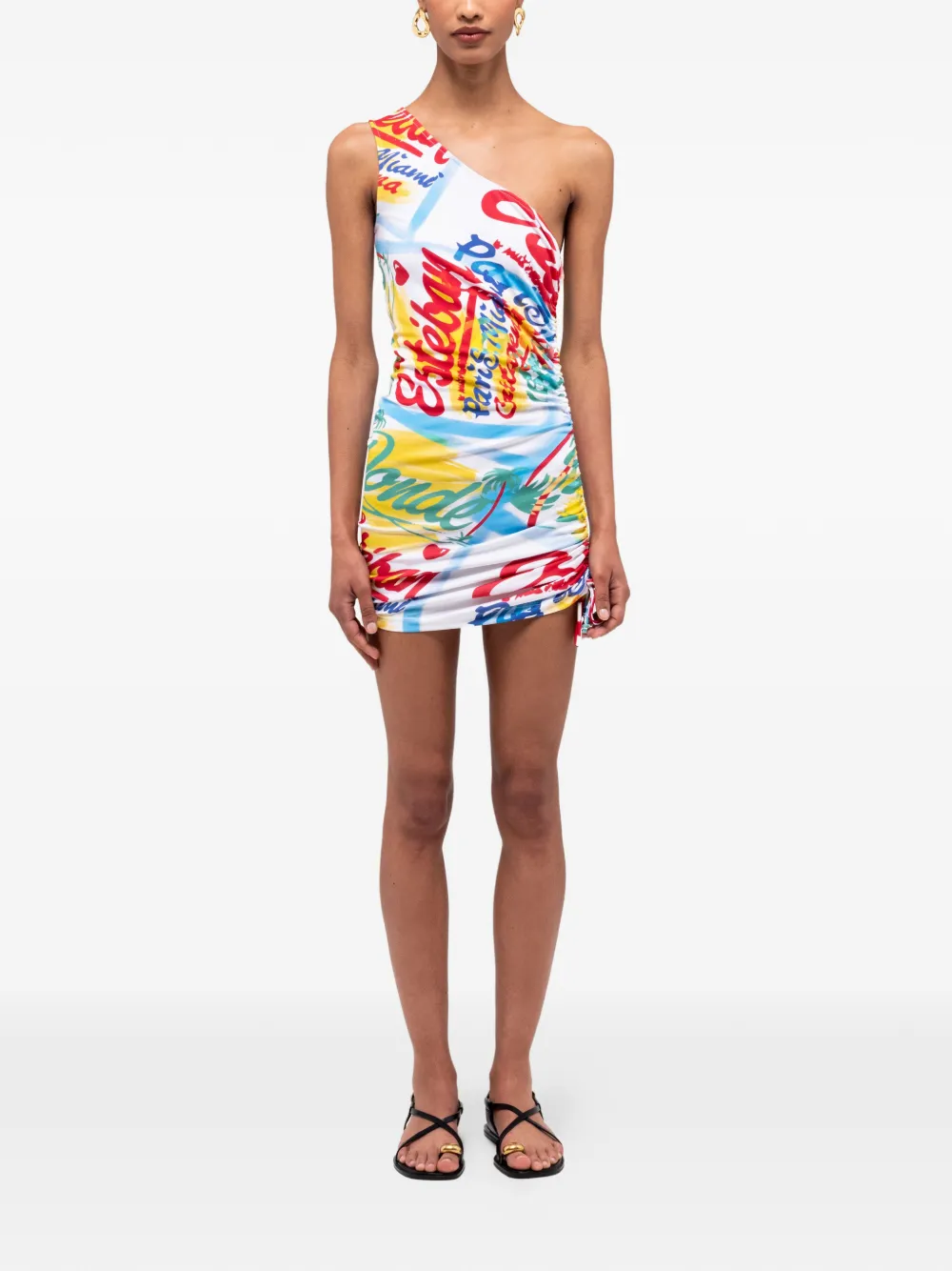 Donde Esteban Bazurto one-shoulder mini dress - Wit