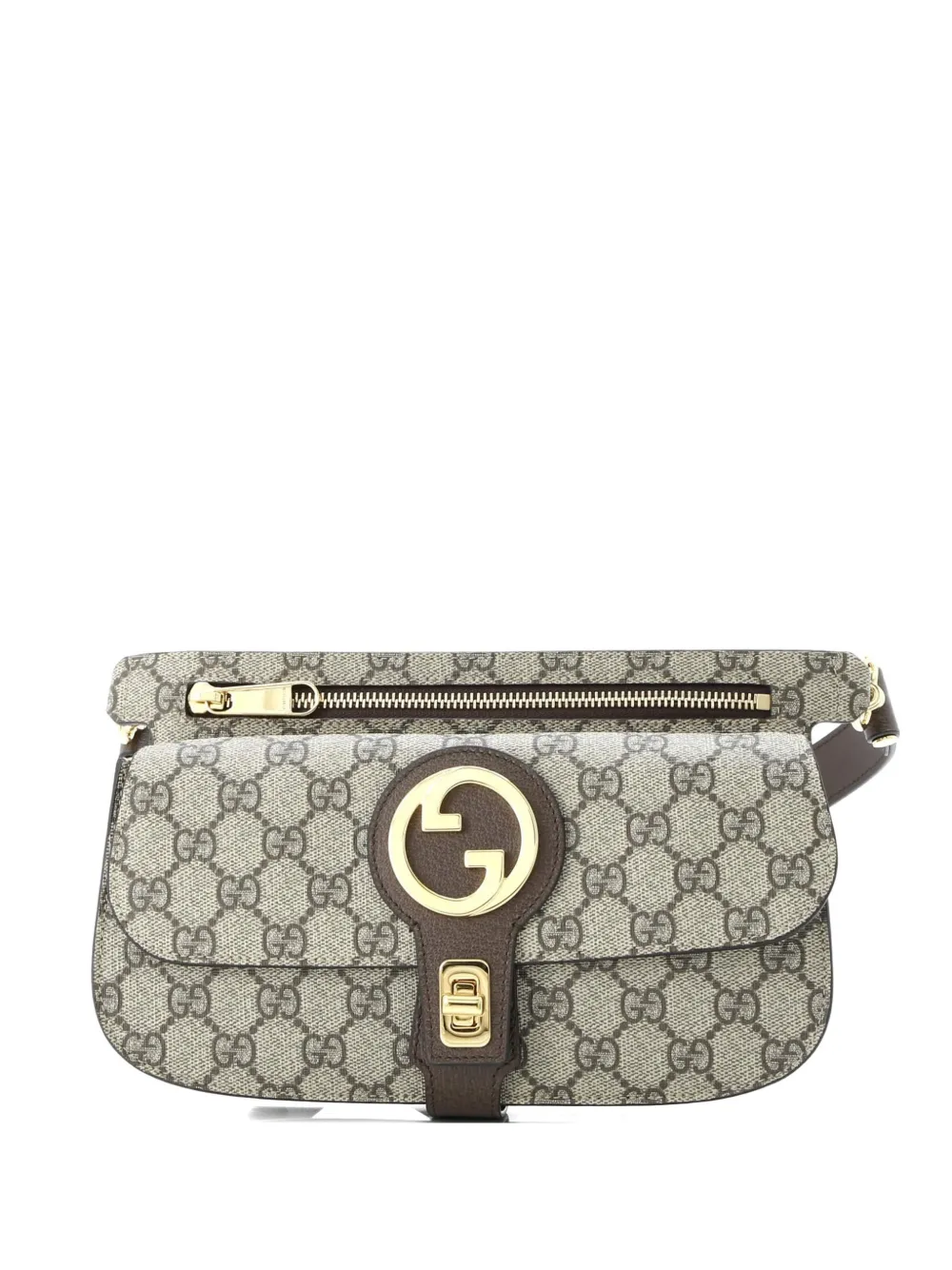 Gucci Pre-Owned Blondie Flap Pocket GG Coated Canvas belt bag - Marrone