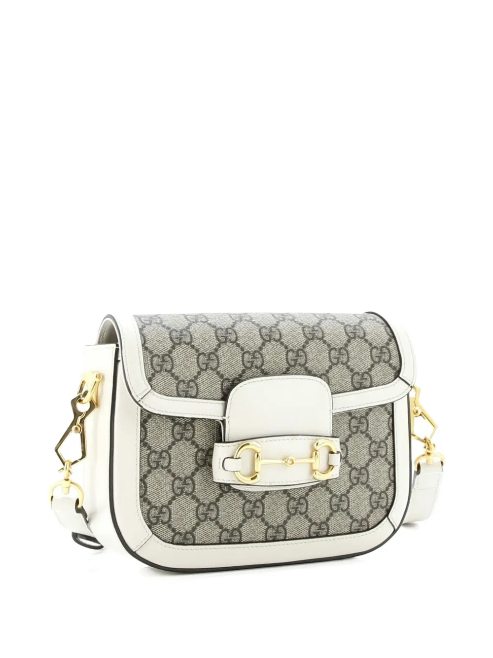 GUCCI Pre-owned Horsebit 1955 Shoulder Bag Gg Coated Canvas With Leather Mini Crossbody Bag In Brown