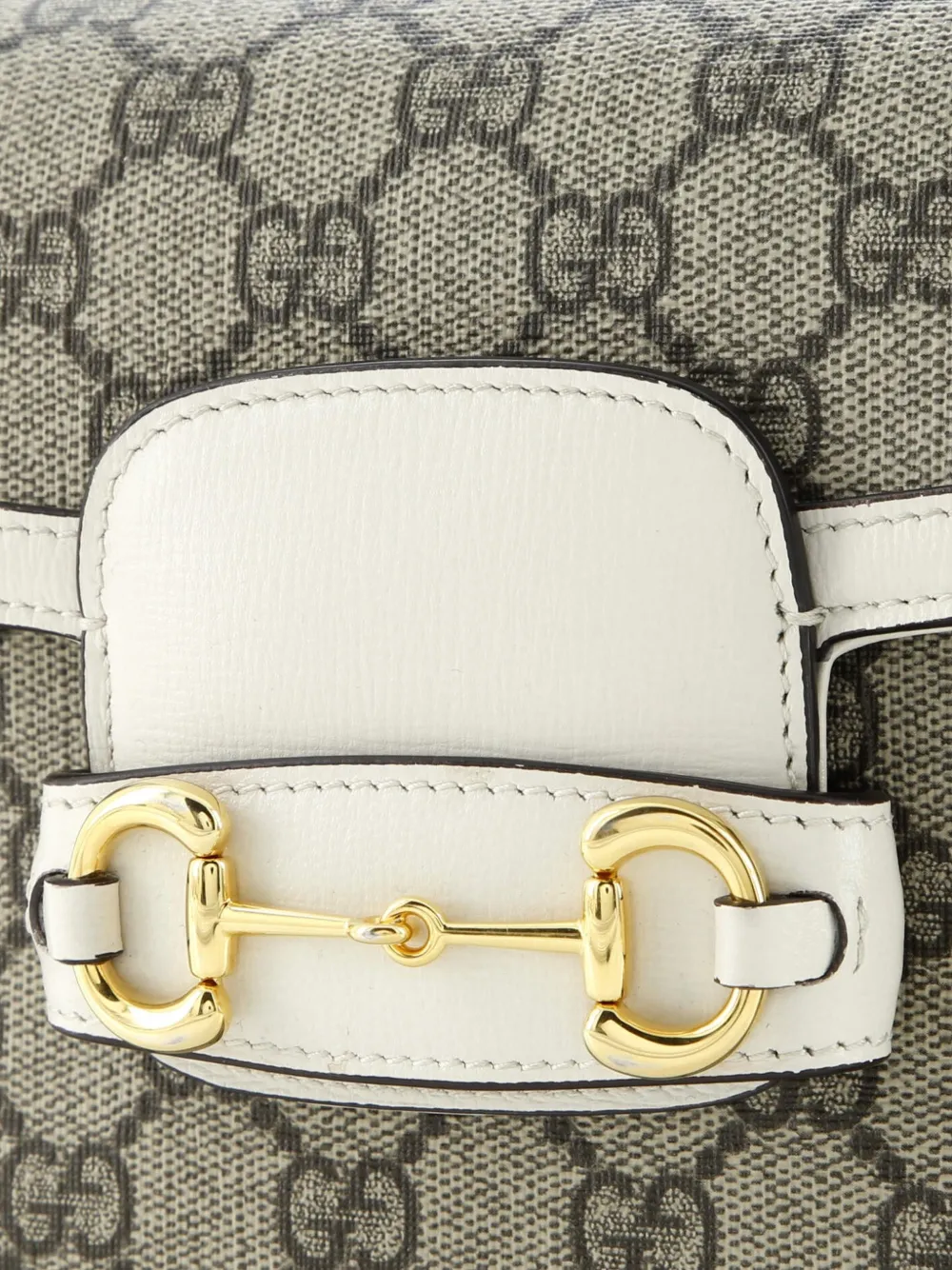 GUCCI Pre-owned Horsebit 1955 Shoulder Bag Gg Coated Canvas With Leather Mini Crossbody Bag In Brown