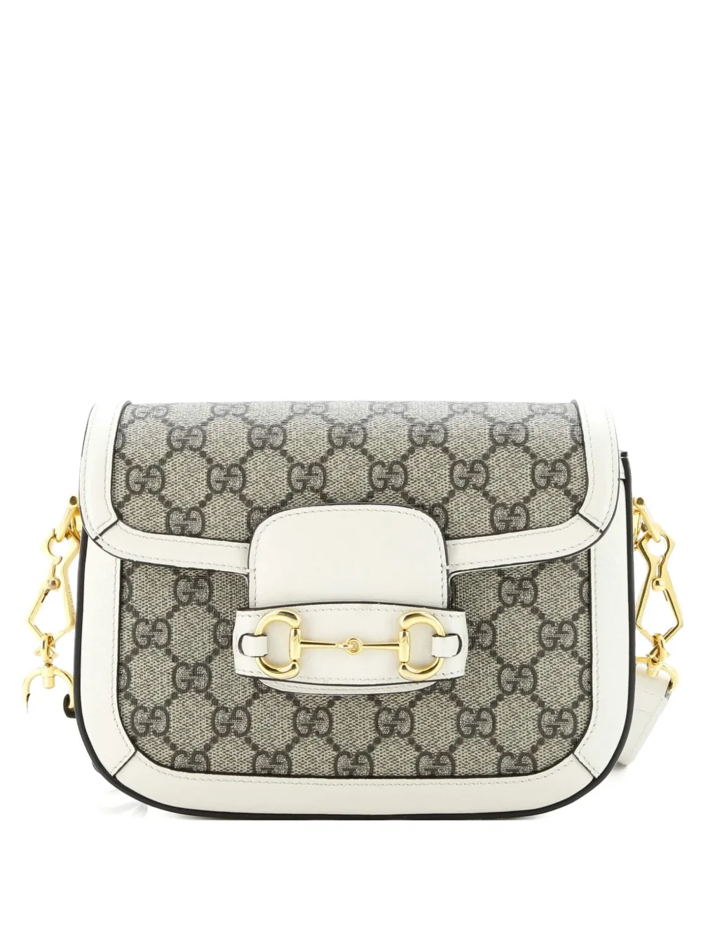 Gucci Pre-Owned Horsebit 1955 Shoulder Bag GG Coated Canvas with Leather Mini crossbody bag - Marrone