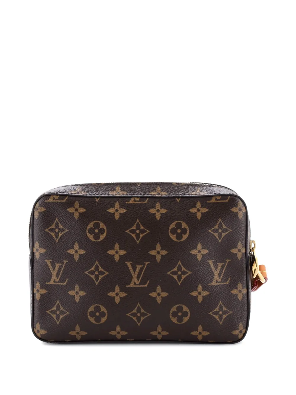 LOUIS VUITTON Pre-owned Soft Trunk Pouch Monogram Canvas Clutch Bag In Brown