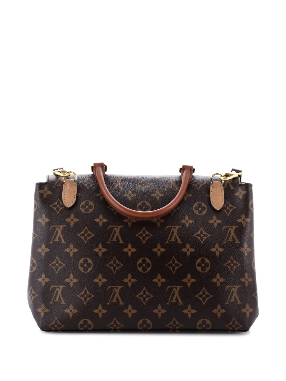 Pre-owned Louis Vuitton Marignan Handbag Monogram Canvas With Leather Shoulder Bag In Brown